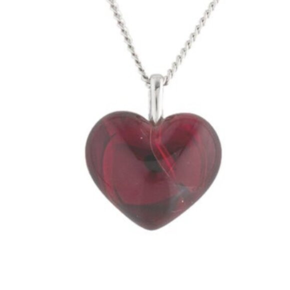 BACCARAT FRENCH CRYSTAL STERLING SILVER 925 HEART PENDANT - Picture 3 of 9